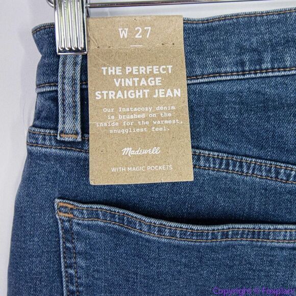 NEW Madewell The Perfect Vintage Straight Jean in Bright Indigo Wash, 27 - Picture 11 of 16
